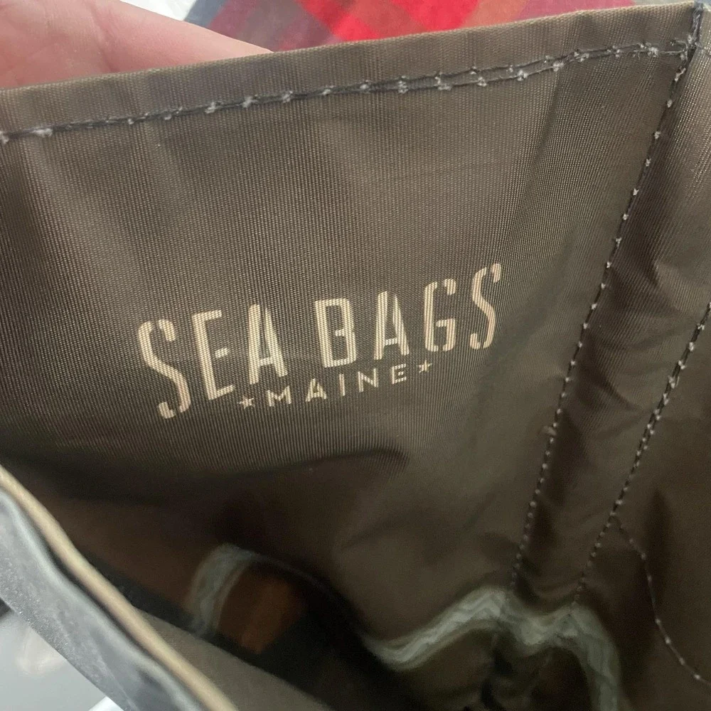 Sea Bags Maine Tote Bag Large Black Anchor Canvas Rope Handles Nautical Beach